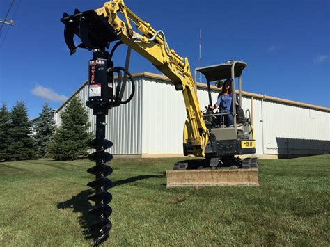 auger for mini excavators|mini excavator with auger rental.